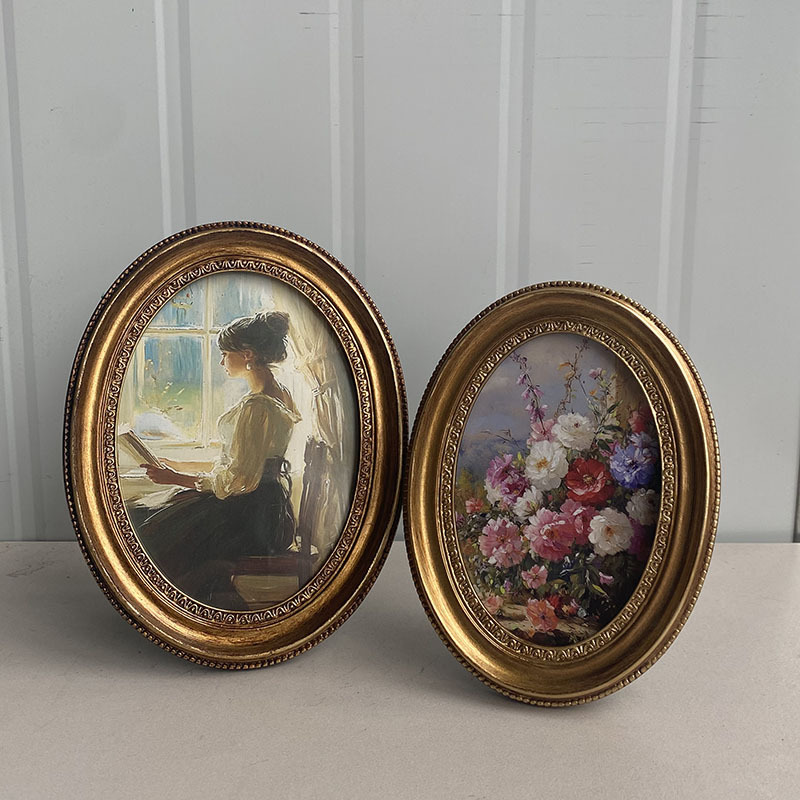 Resin Art Photo Frame - Винтажная европейская рельефная золотая фоторамка, настенное