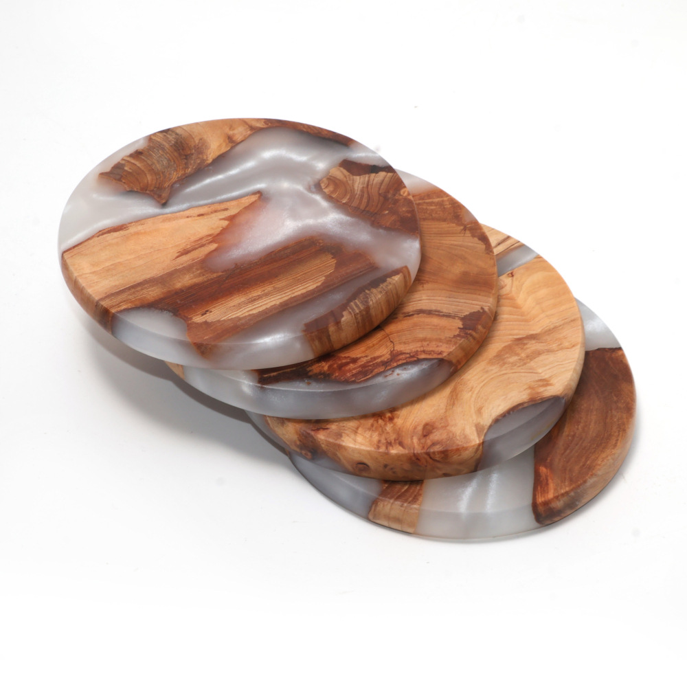 Resin Art Coasters - Набор подставок для напитков, деревянные барные