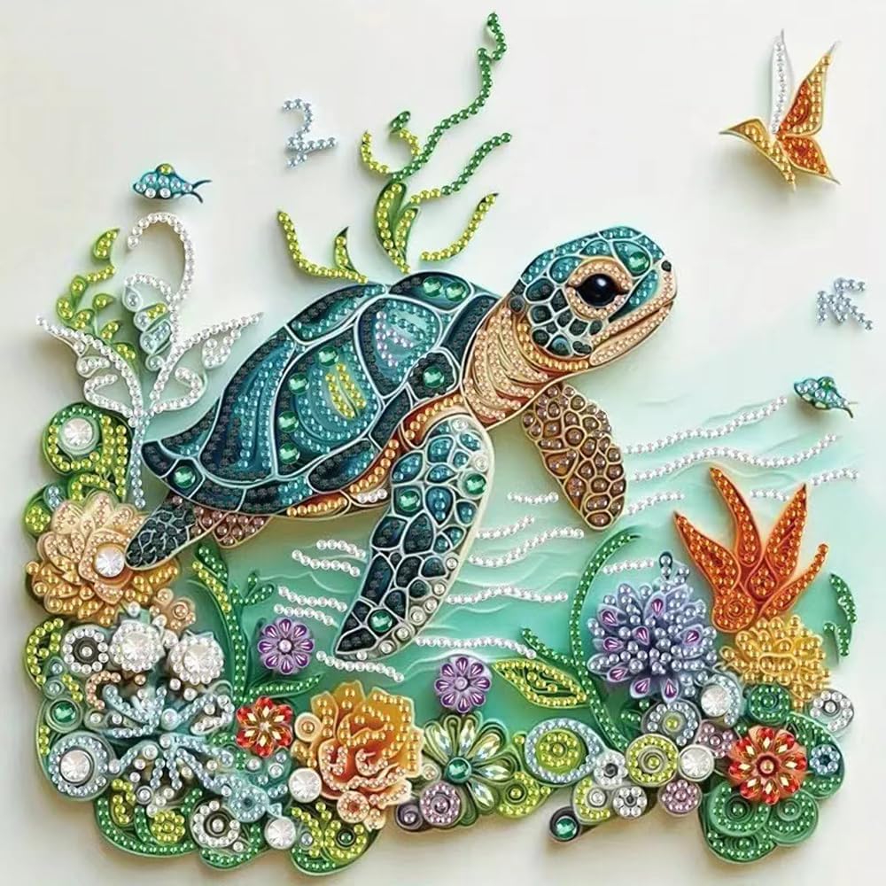 Resin Art Flower - Наборы для алмазной вышивки «Морская черепаха»