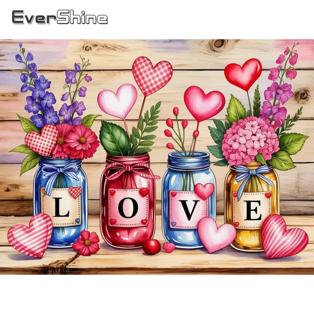Resin Art Bottle - Алмазная мозаика Evershine «Сердце любви», полноквадратная