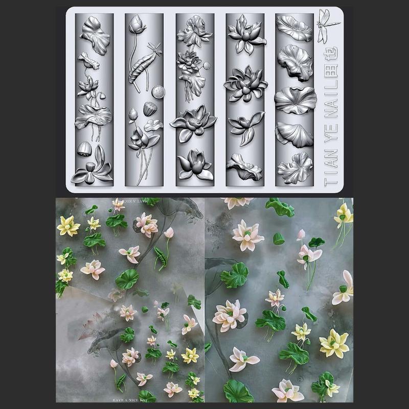 Resin Art Zone - З. Серия цветочных 3D-форм для ногтей: