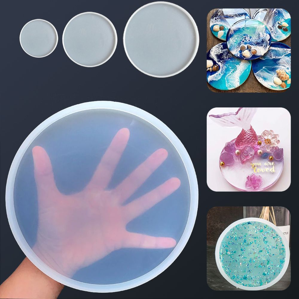 Resin Art Coasters - Прозрачная жидкость искусство круглая подставка каучуковая