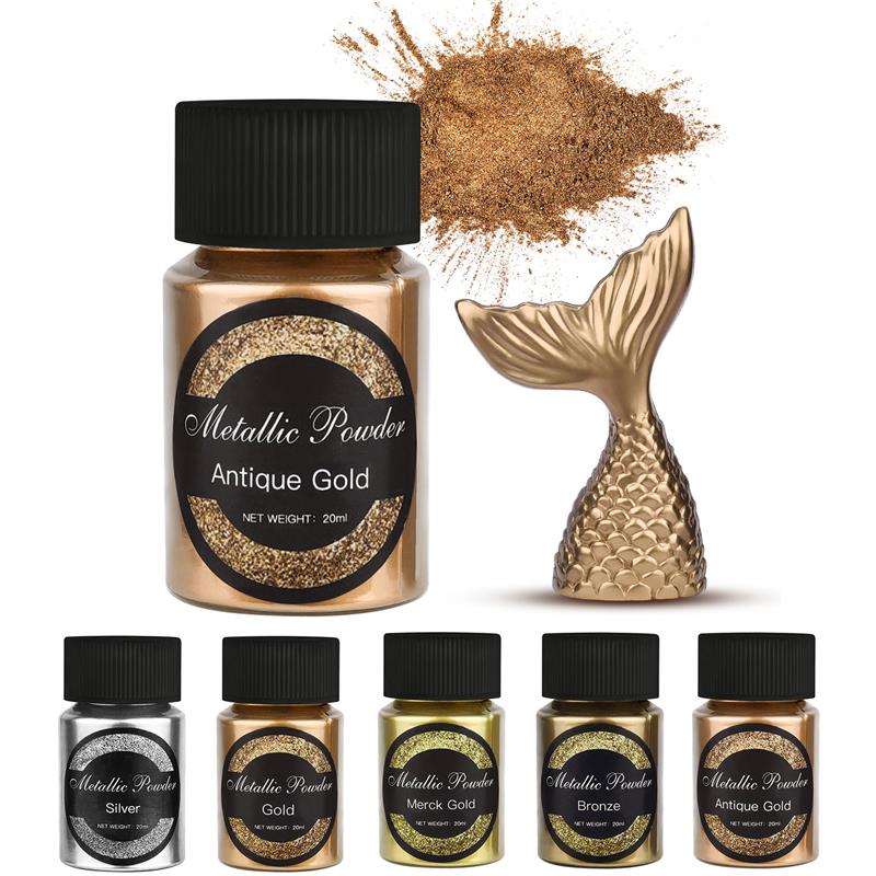 Pearl Powder Resin - 20 мл мерцающий металлический золотой, серебряный