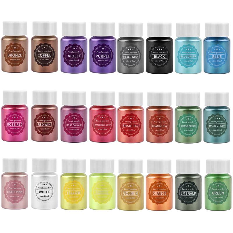 Pearl Powder Resin - 24 цветов, 10 г, жемчужный порошок,