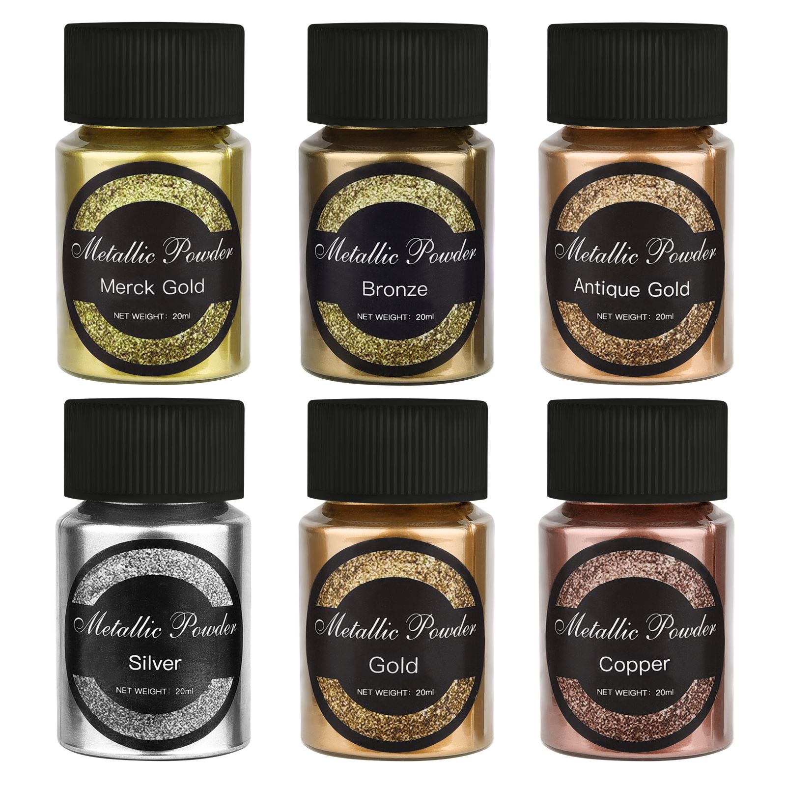 Pearl Powder Resin - 20 мл/бутылка, зеркальный пигмент золотого и