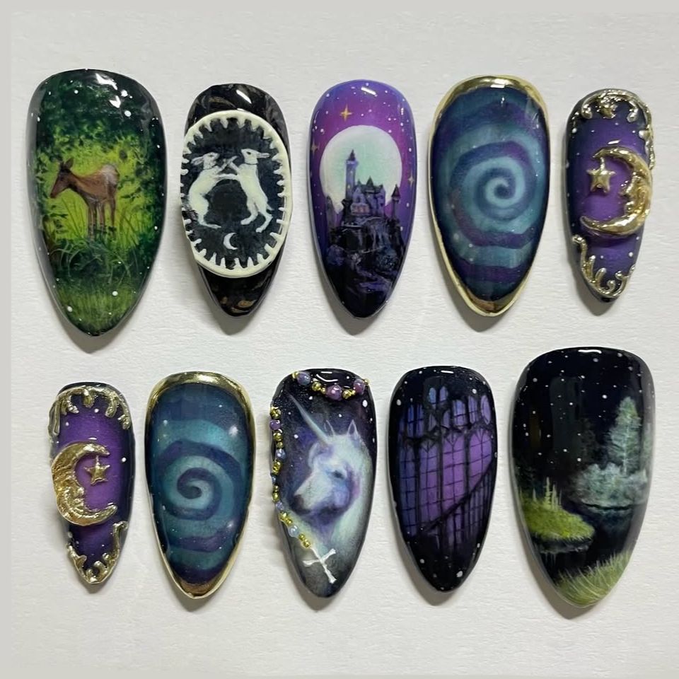 Resin Art And Decor - 24 шт., накладные ногти в стиле