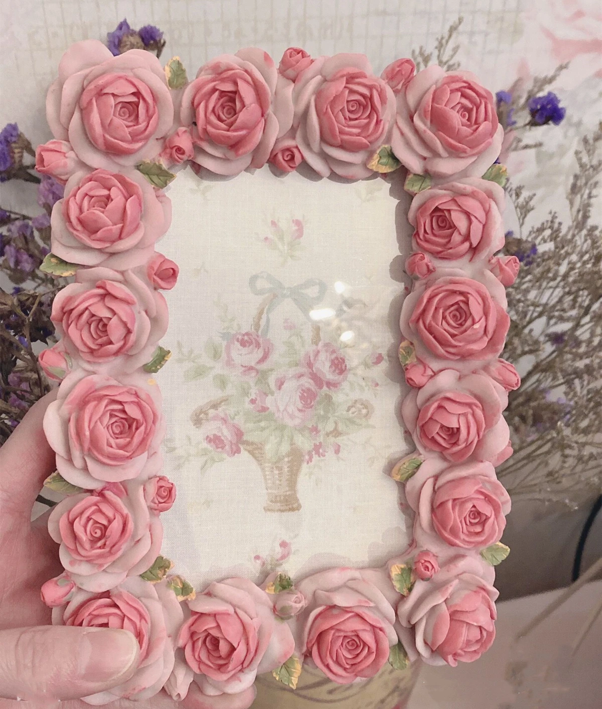 Розовая серия цветов розы, теп – обзор и цена Resin Art Photo Frame