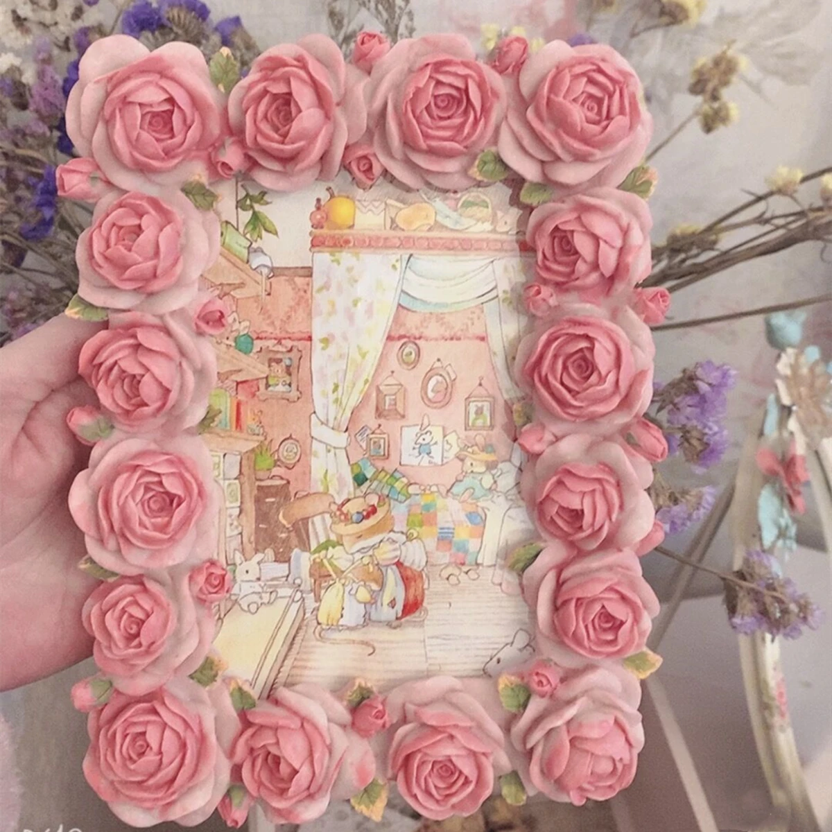 Розовая серия цветов розы, теп – обзор и цена Resin Art Photo Frame