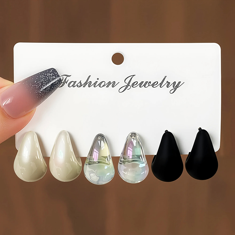 3 пары модных серег-капель из  – обзор и цена Resin Art Ring