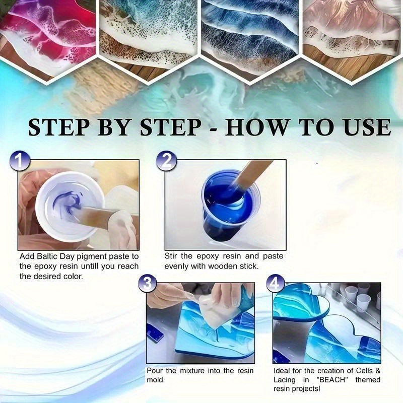 24 цвета/8 цветов, 5 граммов,  – обзор и цена Resin Art Coasters