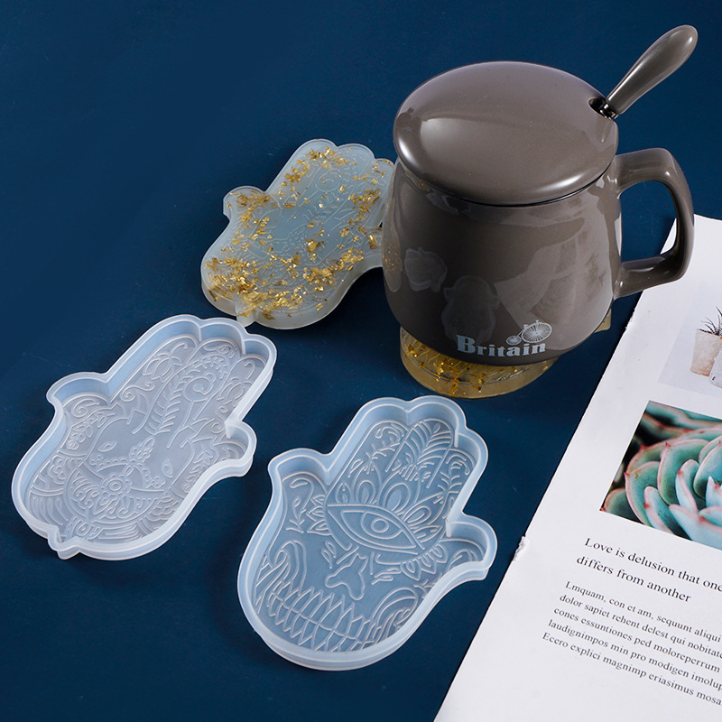 1 шт. DIY подставка рука Фатим – обзор и цена Resin Art Coasters