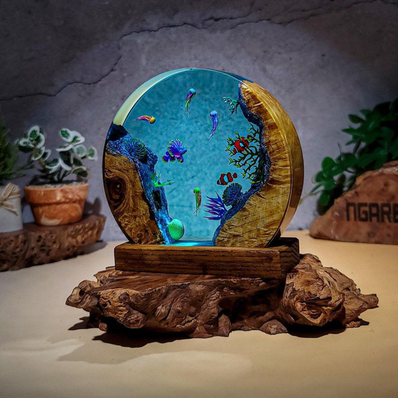 Ночник-светильник из смолы с м – обзор и цена Resin Art And Decor