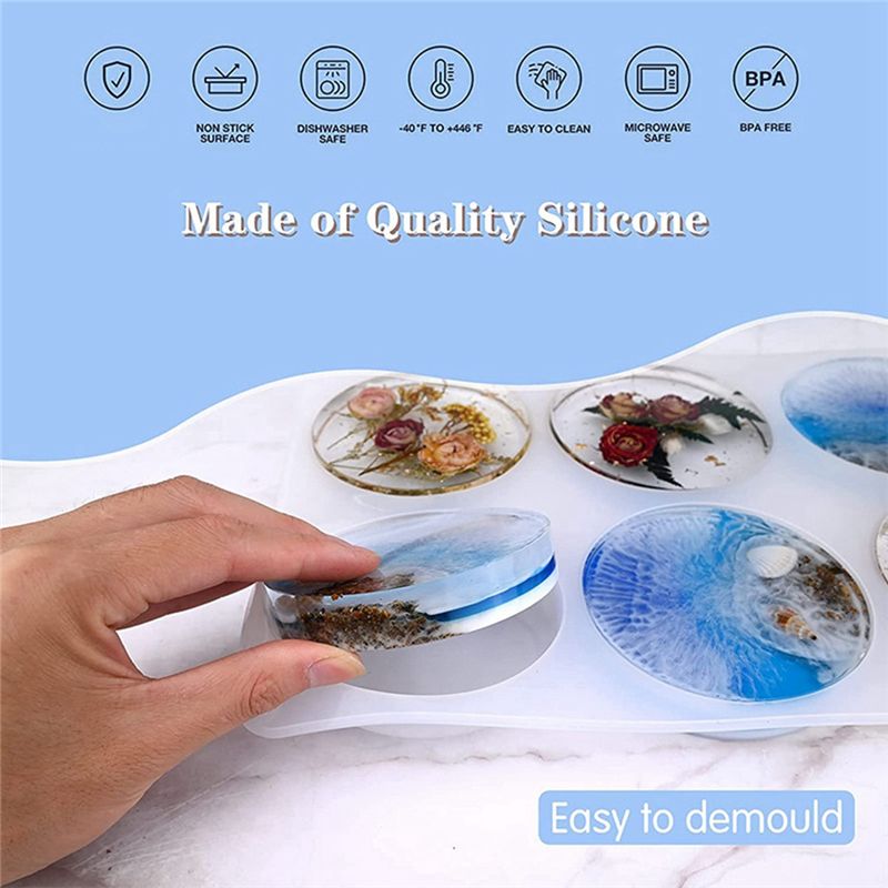 AA94-1 PCS Формы для подставок – обзор и цена Resin Art Coasters