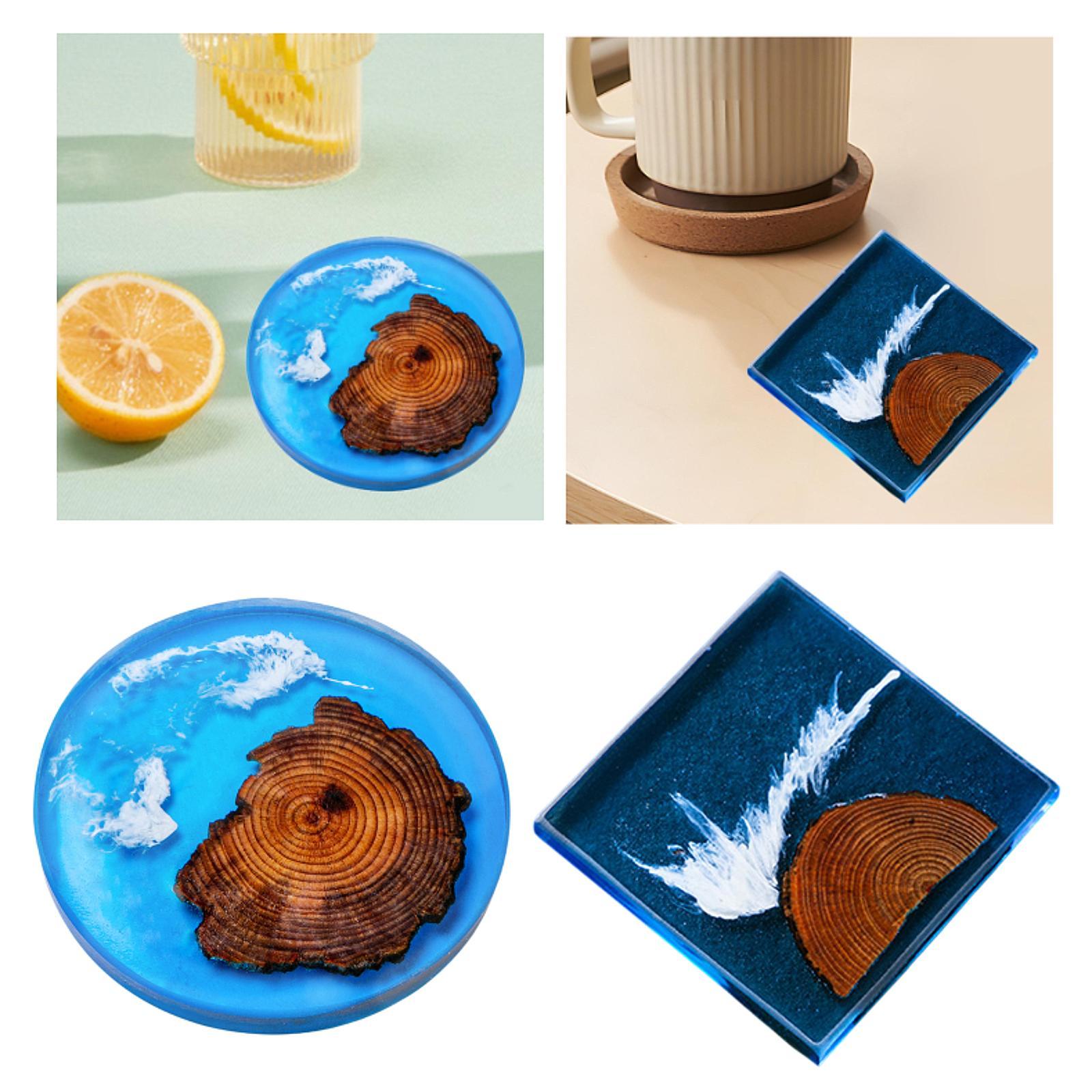 6 шт., набор деревянных подста – обзор и цена Resin Art Coasters